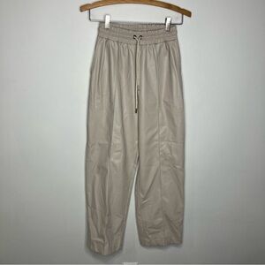 BSL faux leather pleather pants tan women’s size small casual party professional